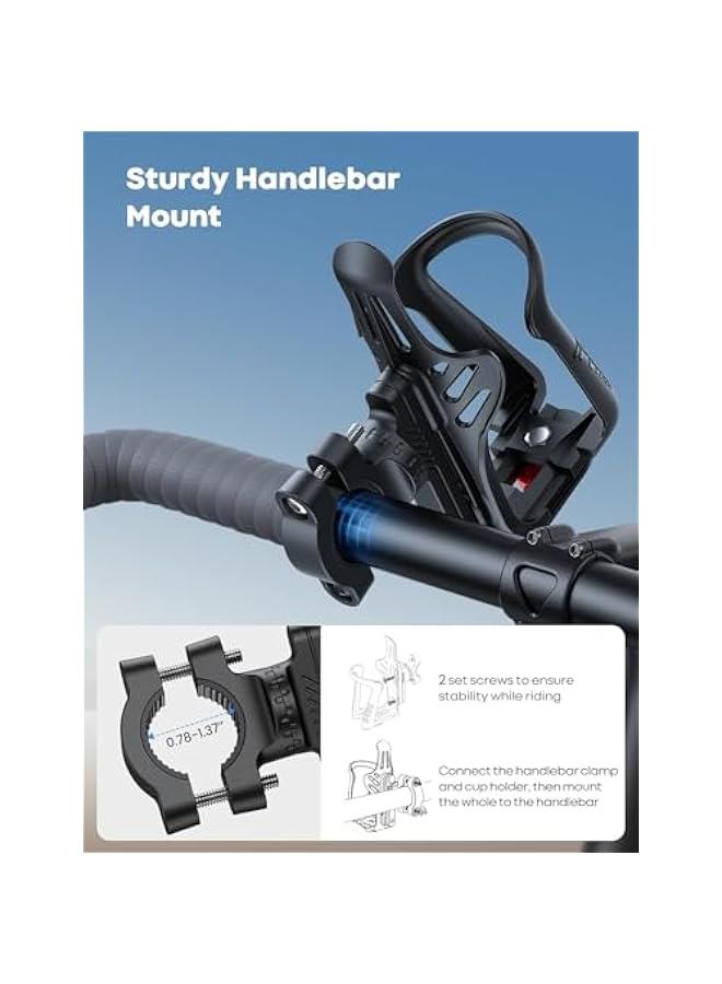 HOOKOR Bike Water Bottle Holder - 【for Handlebar & Frame】 【for 1.9-2.8 Diameter Bottles】Bicycle Drink Holder, Motorcycle Cup Cage with Screw Tool, Fit Standard and Smaller Size Bottles. - Image 3