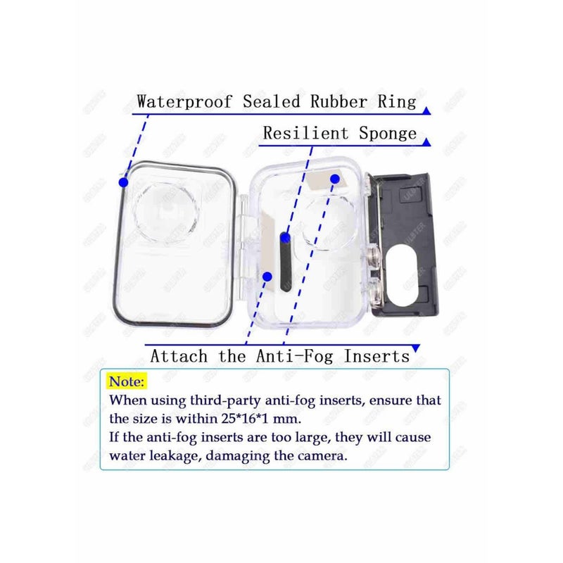 SOLARAE Dive Case,  for Insta360 ONE R 360 Degree Action Camera, Waterproof Housing Underwater Diving Shell 45M/148FT with Thumbscrew Accessory - Anti-Fog Insert Kits - Image 5