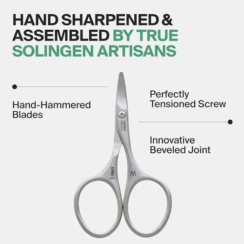 GERMANIKURE Rounded Safety Nail Scissors - FINOX Surgical Stainless Steel baby scissors and Manicure Tools in Leather Case - Self Grooming Scissors for nails Ethically Made in Solingen Germany - 4701 - Image 2