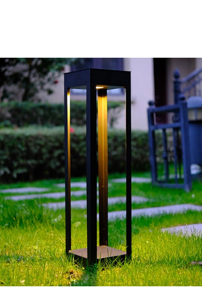 بيستار مصباح حديقة LED مربع أسود عصري – 12×12 سم، ارتفاع 80 سم، مقاوم للماء IP65، لمبة GU10 بقوة 10 واط قابلة للتبديل – للفيلا أو الحديقة أو الفناء - Image 2