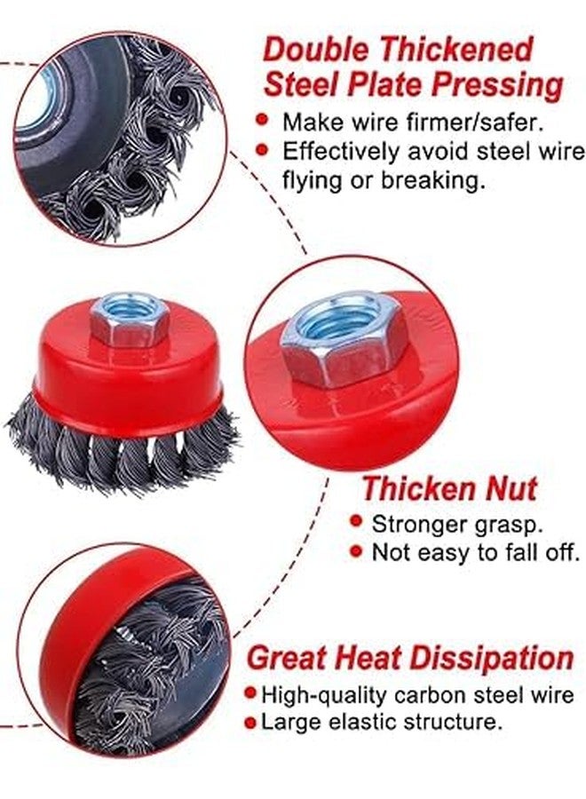 A K DIAMOND AK DIAMOND Twisted Wire Wheel Knotted Cup Brush Set - 3 Inch Diameter for Angle Grinder, Ideal for Rust and Paint Removal (Twisted Wire Wheel 1pcs, 1) - Image 4