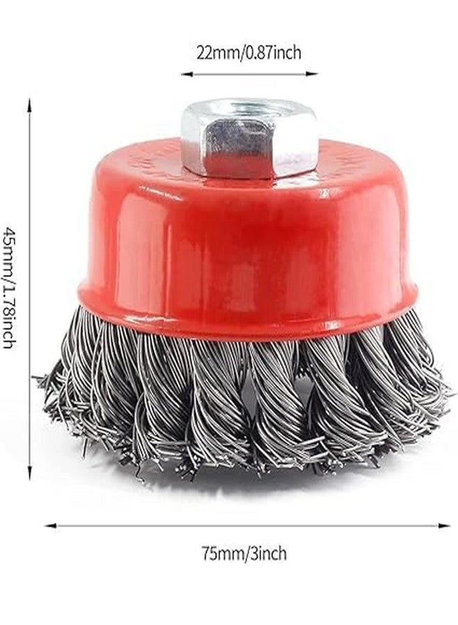 A K DIAMOND AK DIAMOND Twisted Wire Wheel Knotted Cup Brush Set - 3 Inch Diameter for Angle Grinder, Ideal for Rust and Paint Removal (Twisted Wire Wheel 1pcs, 1) - Image 2