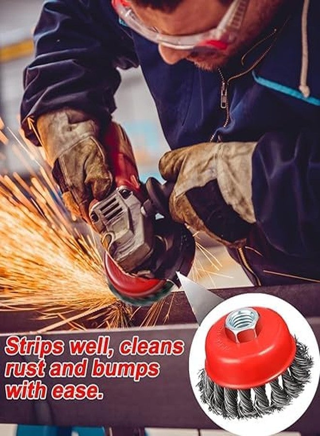 A K DIAMOND AK DIAMOND Twisted Wire Wheel Knotted Cup Brush Set - 3 Inch Diameter for Angle Grinder, Ideal for Rust and Paint Removal (Twisted Wire Wheel 1pcs, 1) - Image 5