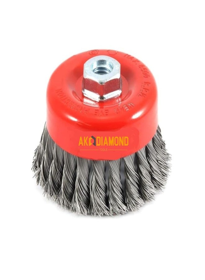 A K DIAMOND AK DIAMOND Twisted Wire Wheel Knotted Cup Brush Set - 3 Inch Diameter for Angle Grinder, Ideal for Rust and Paint Removal (Twisted Wire Wheel 1pcs, 1) - Image 1