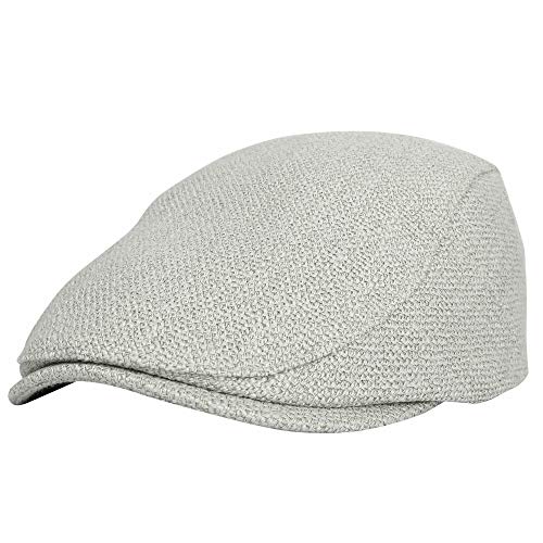WITHMOONS Ivy Cap Straw Weave Linen-Like Fabric Cabbie Newsboy Hat MZ30038 (Grey) - Image 1