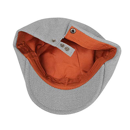 WITHMOONS Ivy Cap Straw Weave Linen-Like Fabric Cabbie Newsboy Hat MZ30038 (Grey) - Image 4