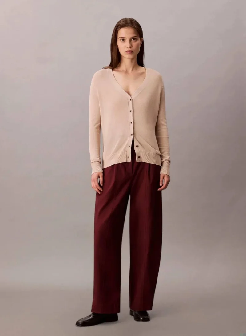 Calvin Klein Charming Khaki Fine Gauge Viscose Cardigan for Women | Best Price UAE