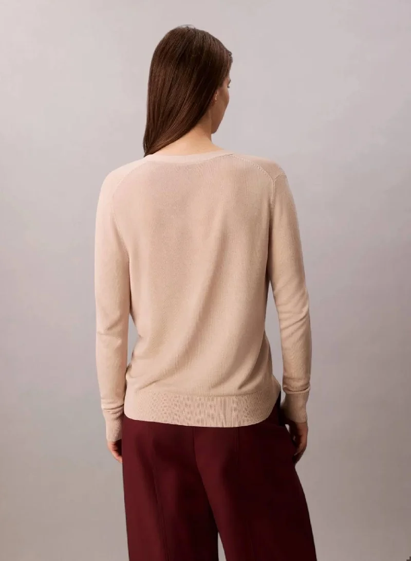 Calvin Klein Charming Khaki Fine Gauge Viscose Cardigan for Women | Best Price UAE