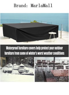 MarlaMall Patio Furniture Cover 242x162x100cm Black 210D  - Image 3