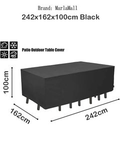 MarlaMall Patio Furniture Cover 242x162x100cm Black 210D  - Image 2