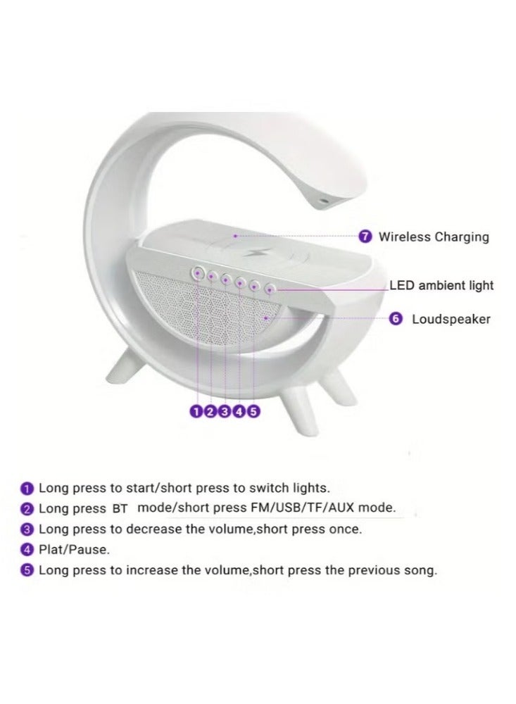 Smart BT Speaker, Wireless Charger & Colorful Atmosphere Lamp - The Perfect Home Decor & Gift - Image 2