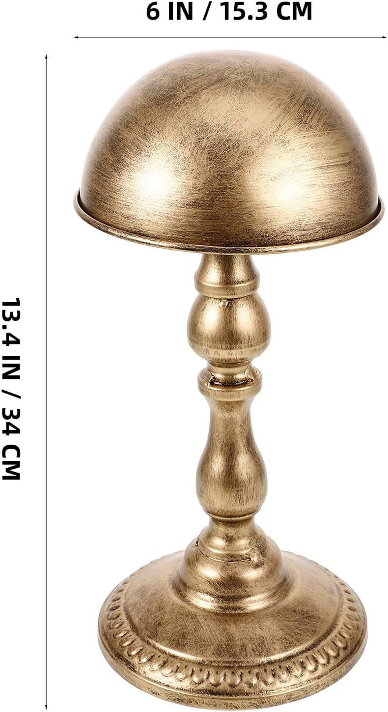 Vintage Metal Hat Stand Rack Retro Hat Holder Display Antique Copper Finish Wig Holder Home and Salon Closet and Shop - Image 1