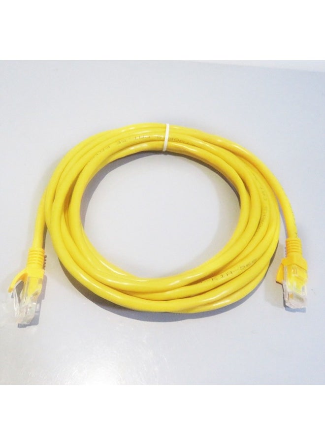 Generic Super Class 5 Finished Network Cable Unshielded Broadband Network Cable With Crystal Head Twisted Pair Jumper 1 M Computer Network Cable-Color:Yellow-Line Length:10m  - Image 1