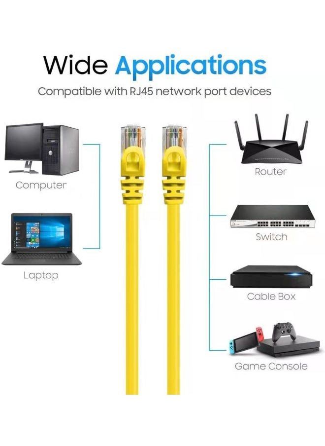 Generic Super Class 5 Finished Network Cable Unshielded Broadband Network Cable With Crystal Head Twisted Pair Jumper 1 M Computer Network Cable-Color:Yellow-Line Length:10m  - Image 5