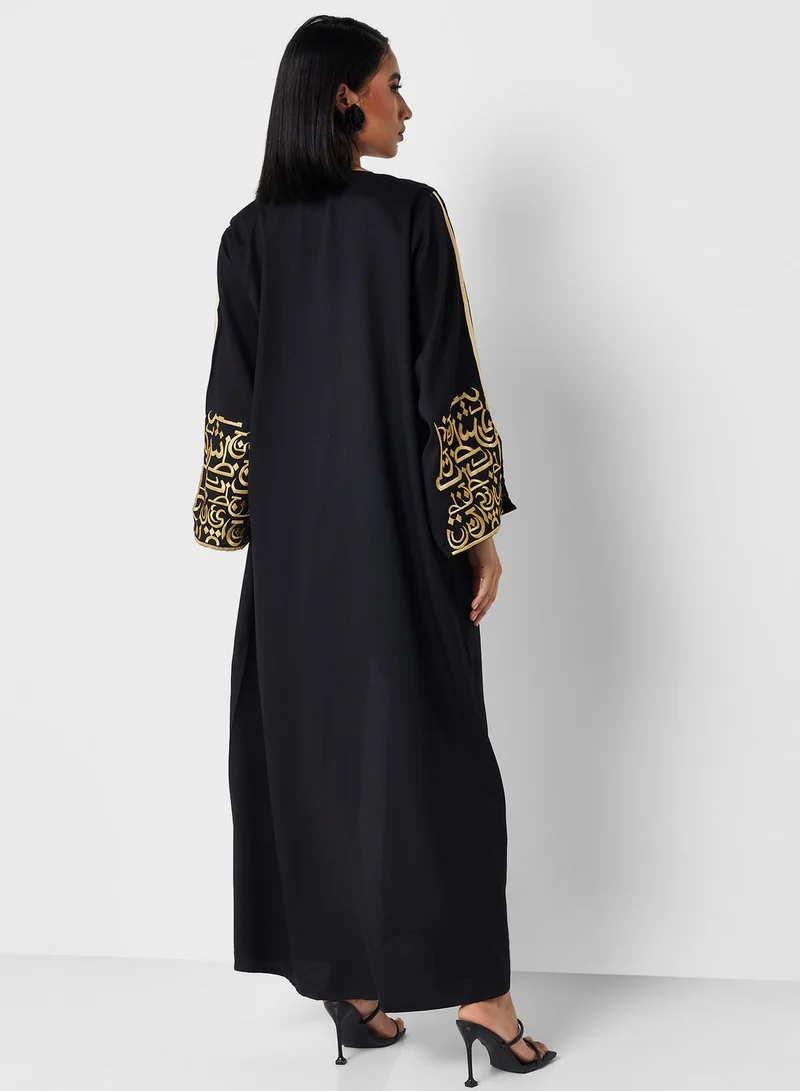 Khizana Embroidered Detail Abaya