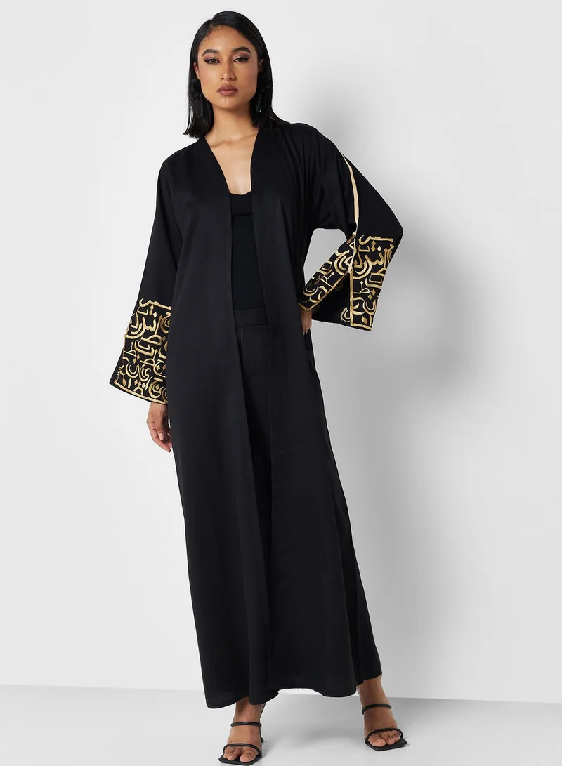 Khizana Embroidered Detail Abaya