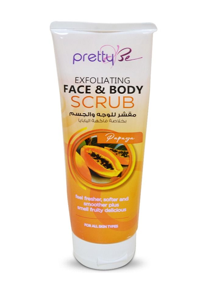 Pretty Be Exfoliating Face & Body Scrub with Papaya Extracts for All Skin Types 240ml - Image 1