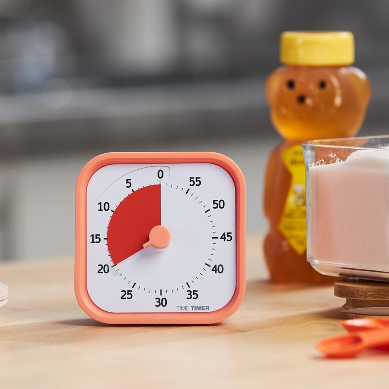 TIME TIMER Home MOD - 60 Minute Kids Visual Timer Home Edition - For Homeschool Supplies Study Tool, Timer for Kids Desk, Office Desk and Meetings with Silent Operation (Dreamsicle Orange) - Image 2