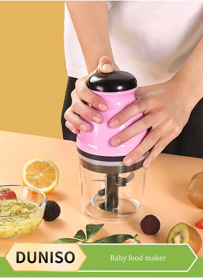 DUNISO Baby Food Blender, small multifunctional grinder, electric mixer, with stainless steel four bladed blades, 250W, 600ml, 25 * 11cm  - Image 1