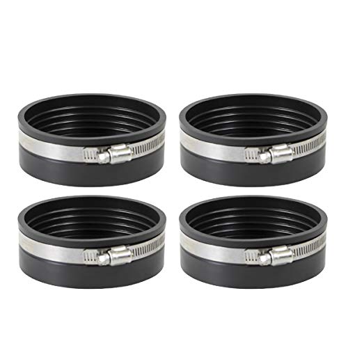SUPPLYGIANT Supply Giant 3972x4 Flexible Pvc Pipe Cap with Stainless Steel Clamps, 5 Inch Black (Pack of 4) - Image 1