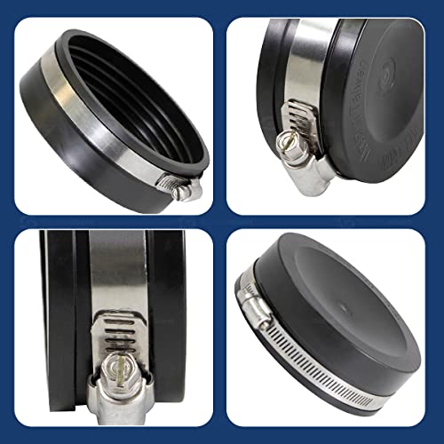 SUPPLYGIANT Supply Giant 3972x4 Flexible Pvc Pipe Cap with Stainless Steel Clamps, 5 Inch Black (Pack of 4) - Image 4