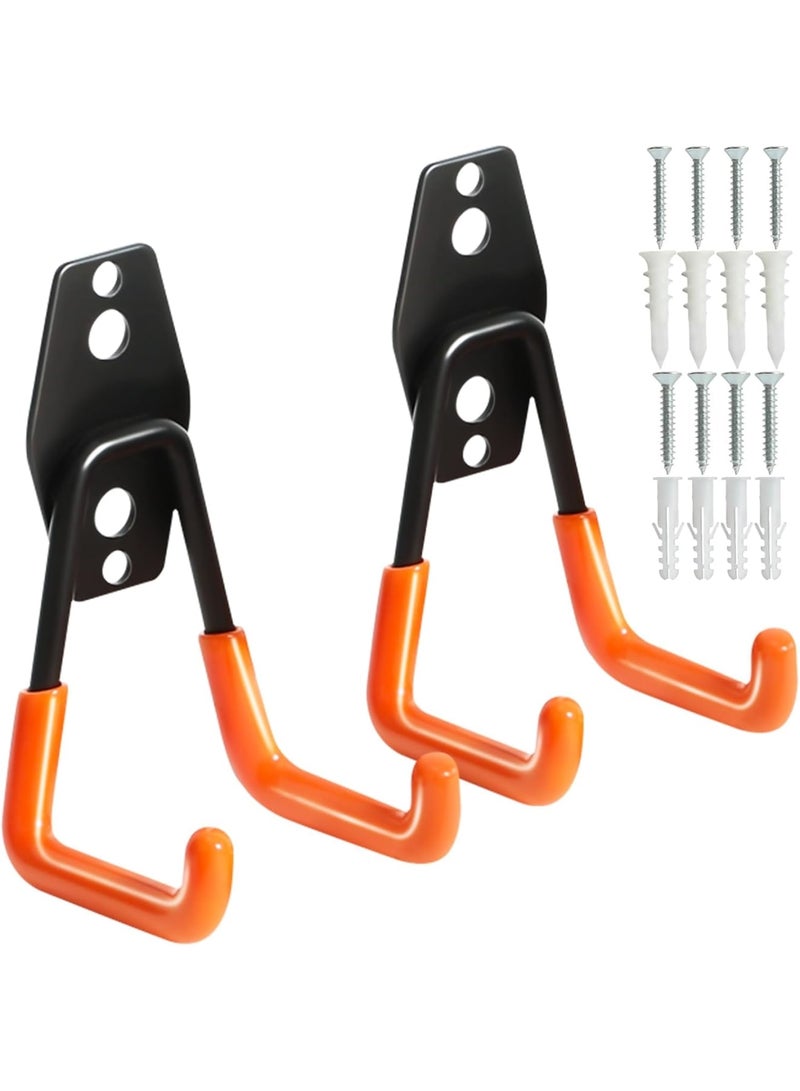 Suntown 2 Pack Garage Storage Utility Hooks, Garage Storage Hooks for Ladder Extension Cord Tool Cable, Wall Mount Medium Utility U Hooks, Garage Hanger&Organizer - Image 1