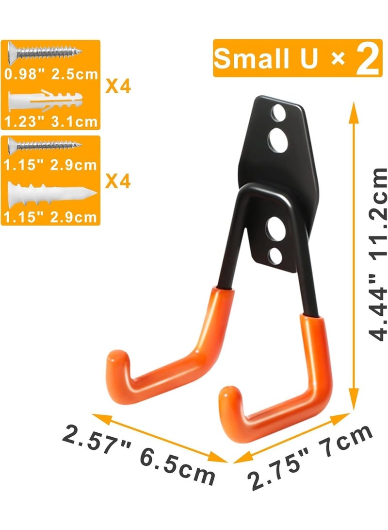 Suntown 2 Pack Garage Storage Utility Hooks, Garage Storage Hooks for Ladder Extension Cord Tool Cable, Wall Mount Medium Utility U Hooks, Garage Hanger&Organizer - Image 5