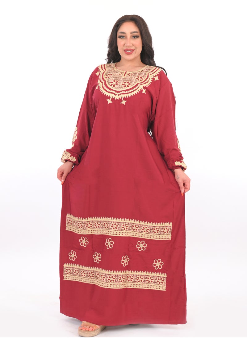 ARTLOOK - Cotton Abaya with elegant embroidery - Image 1
