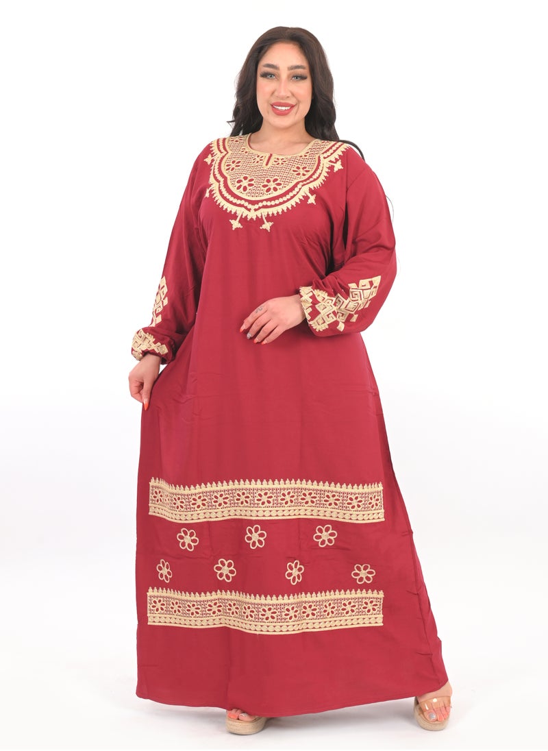 ARTLOOK - Cotton Abaya with elegant embroidery - Image 1