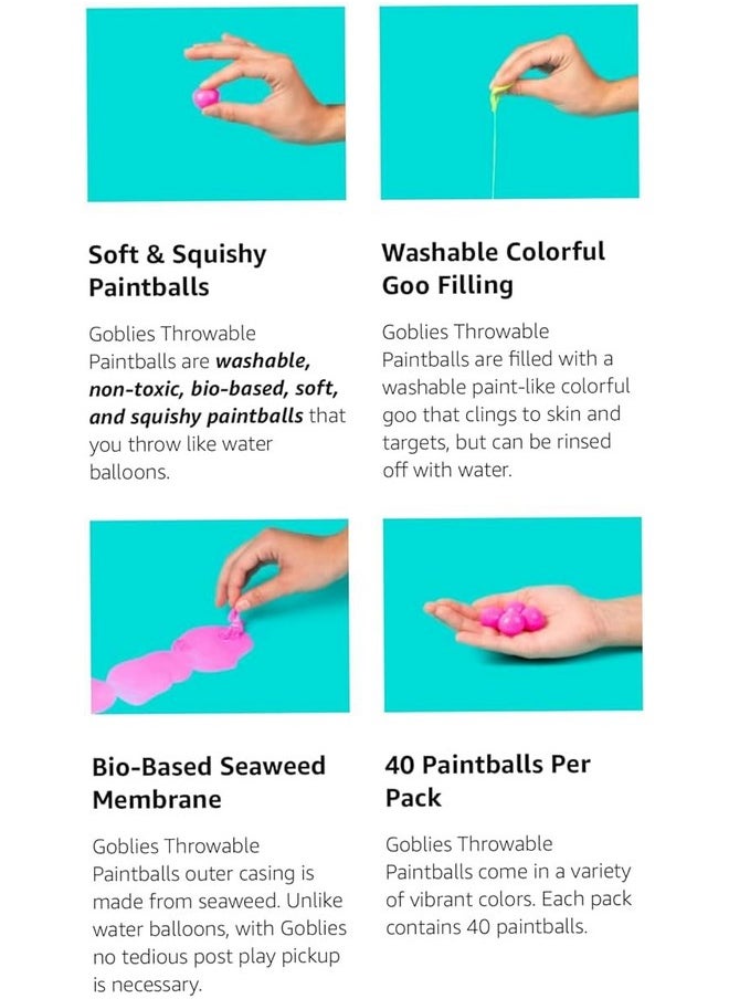 Goblies Throwable Paintballs Super Pack Of 80 Throw Like A Ball, Splat Like A Paintball, Pink/Purple  - Image 4