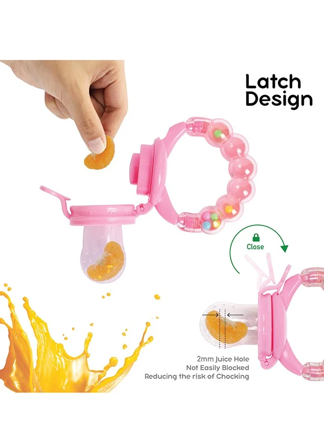 Disney Minnie Mouse Baby Silicone Fresh Fruit Infant Teether Pacifier With Handle, 6 To 9 Months