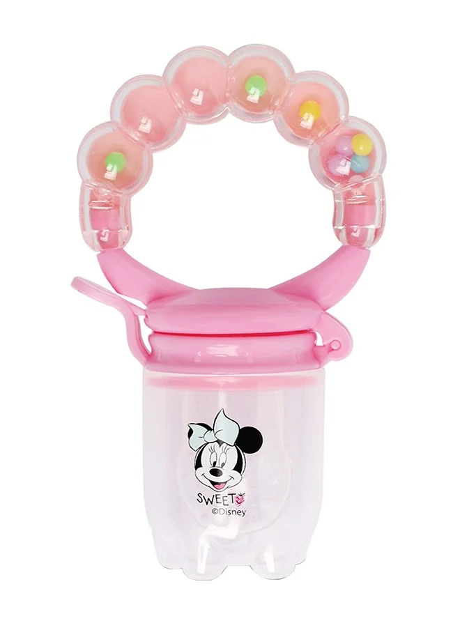 Disney Minnie Mouse Baby Silicone Fresh Fruit Infant Teether Pacifier With Handle, 6 To 9 Months