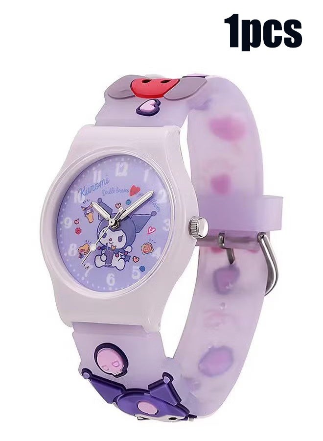 YJ Sanrio 3D Pattern Child Wrist Watch  Cinnamoro Waterproof Quartz Watch Kuromi Cartoon Christmas Watchband Kids Gift - Image 1
