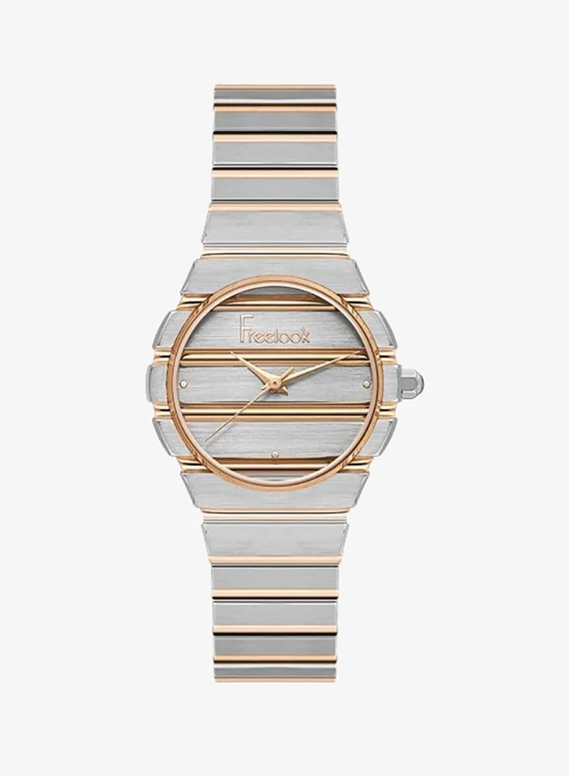 Freelook Paris Freelook - Charmant Women's Watch | Steel Case | Stainless Steel Band | Silver and Rose Gold & Round Dial | Analog | Japanese Quartz | Mineral Glass | Premium Luxury Watch | Ideal Gift | Water Resistant 50 Meters