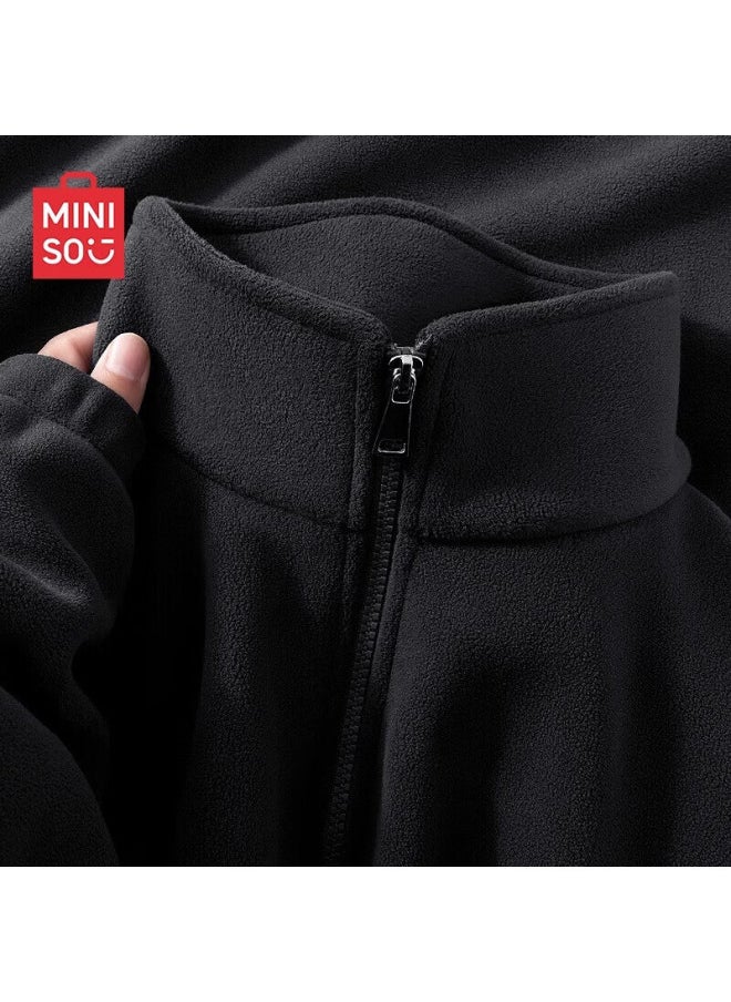 Miniso Miniso Men's Winter Fleece Jacket Warmth Ulated Inner Jacket Black Xl  - Image 1
