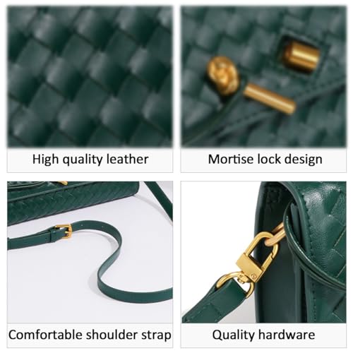 JYG Handbag for Women Fashion Evening Shoulder Bag PU Leather Handmade Clutch Purse Brown Casual Crossbody Bags 2025 - Image 2