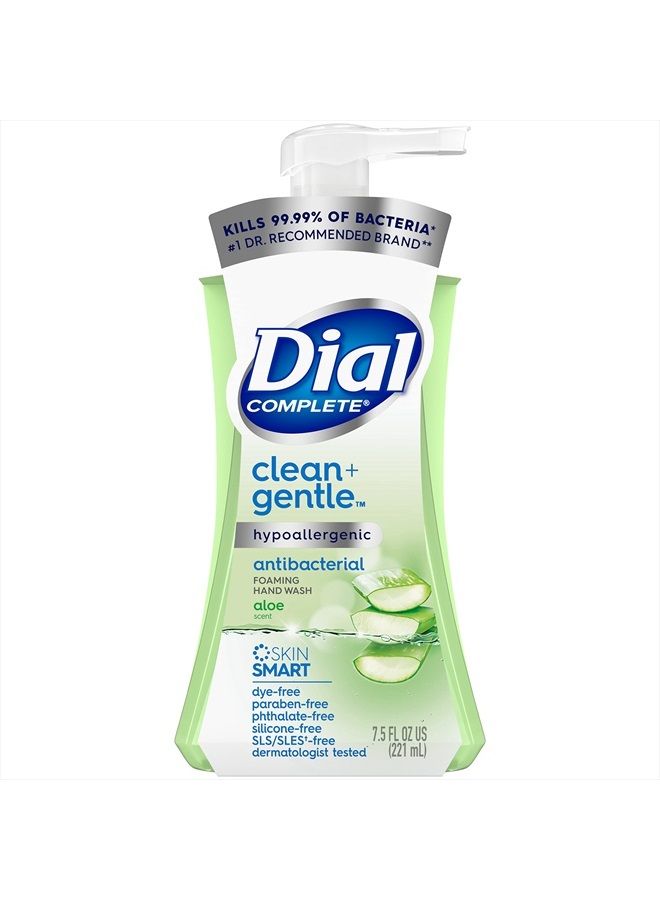 Dial Complete Clean + Gentle Antibacterial Foaming Hand Wash, Aloe Scent, 7.5 fl oz, 8 Count Case - Image 1