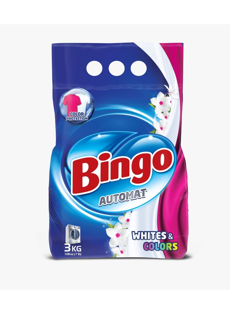 Bingo منظف غسيل بينغو أوتومات 3 كجم – للأبيض والألوان | للاستخدام في الغسالات الأوتوماتيكية