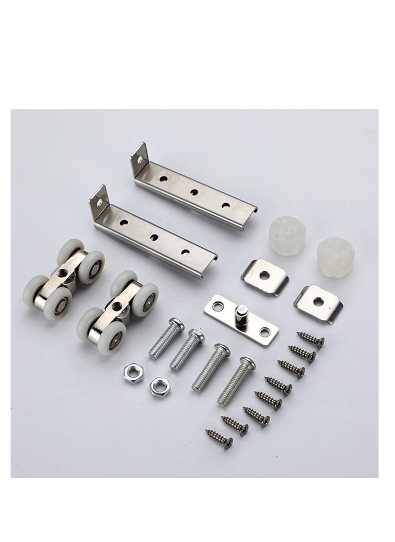 Generic - Metal Sliding Track Closet, 2 Pcs Pocket Door Roller Wheel Set, Cabinet Sliding Door Pulley 4-Wheel - Image 1