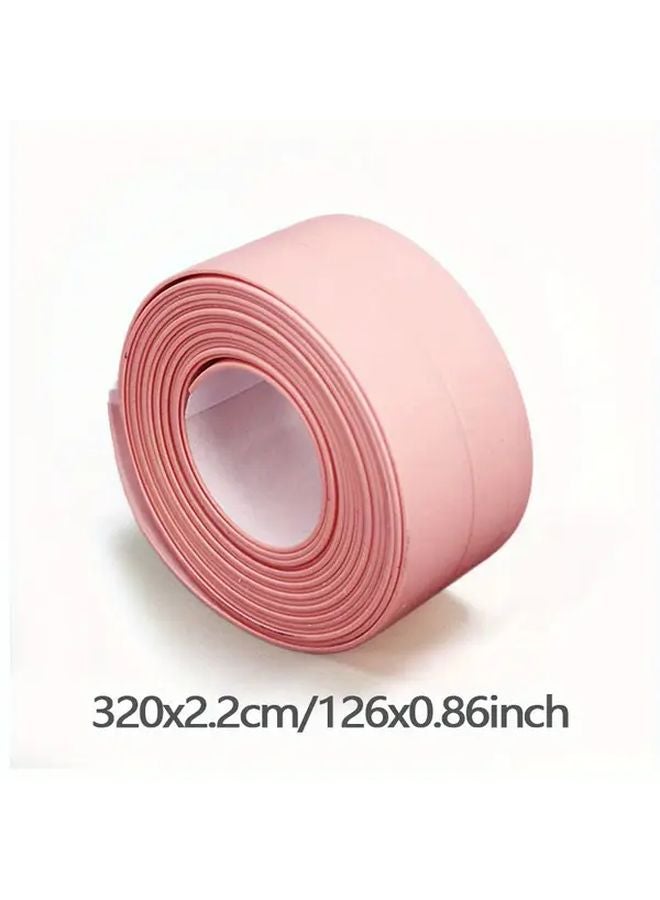 شريط تلبيس PVC وردي 125.98 × 0.87 بوصة ذاتي اللصق مقاوم للماء للمطبخ والحمام - Image 1
