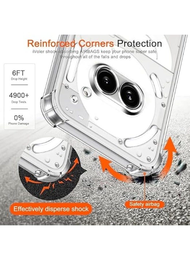 جراب حماية شفاف من السيليكون لهاتف نوثينج فون 2a  بلس مع زوايا واقية مضادة للصدمات جراب حماية شفاف رفيع وناعم ومرن من البولي يوريثين الحراري مقاوم للخدش - Image 2