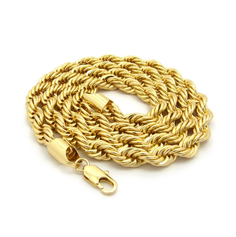 Fashion 21 Hip Hop 80' Unisex Rapper's 8mm, 10mm Various Size Hollow Rope Chain Necklace in Gold, Silver Tone (Gold - 8mm 18" Rope Chain) - Image 5
