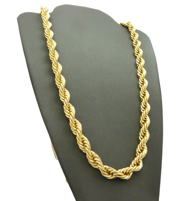 Fashion 21 Hip Hop 80' Unisex Rapper's 8mm, 10mm Various Size Hollow Rope Chain Necklace in Gold, Silver Tone (Gold - 8mm 18" Rope Chain) - Image 4