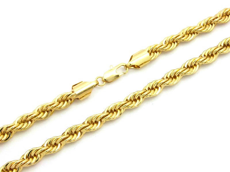 Fashion 21 Hip Hop 80' Unisex Rapper's 8mm, 10mm Various Size Hollow Rope Chain Necklace in Gold, Silver Tone (Gold - 8mm 18" Rope Chain) - Image 3