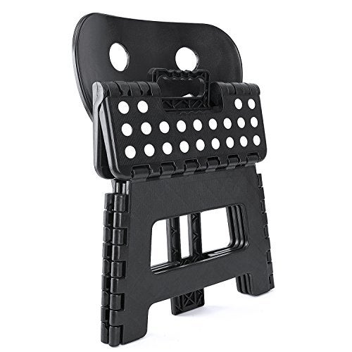 ACSTEP Folding Step Stool with Back Support for Kids,9" Kids Step Stool for Outdoor or Indoor Kitchen Step Stools and Bathroom Stool for Toddlers Boys Girls - Black - Image 2