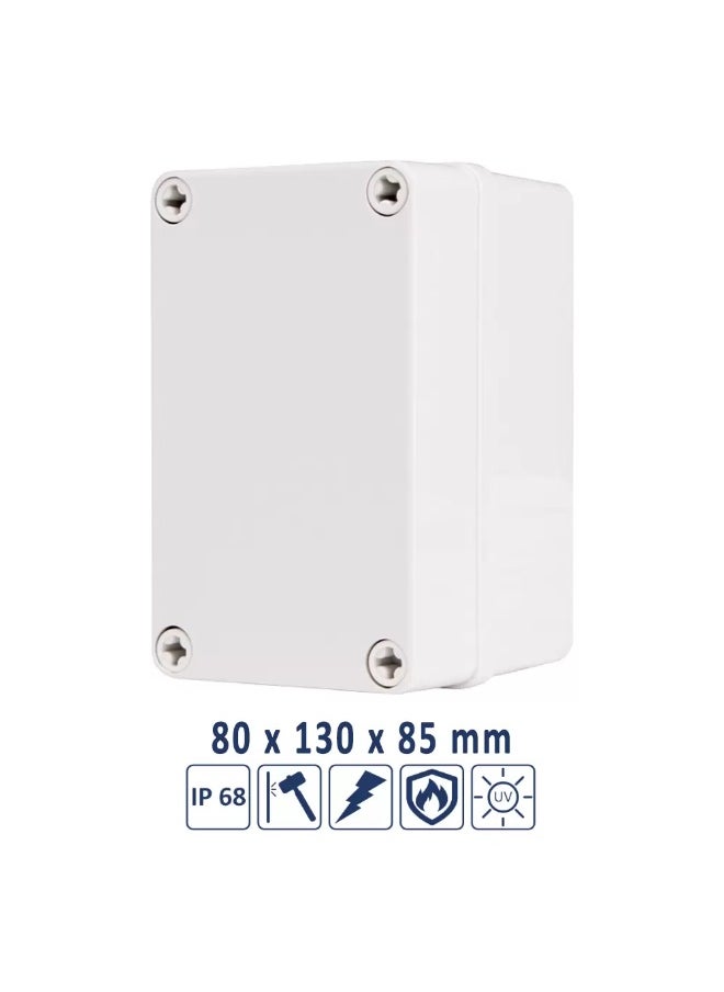 Elitco Enclosure Box, 80 x 130 x 85 mm, IP68, ABS Plastic Waterproof Box for Electrical Projects 