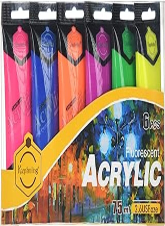 Phosphorescent Acrylic Paint Set 75mm 6 Colors NO: HS-111_875-6F