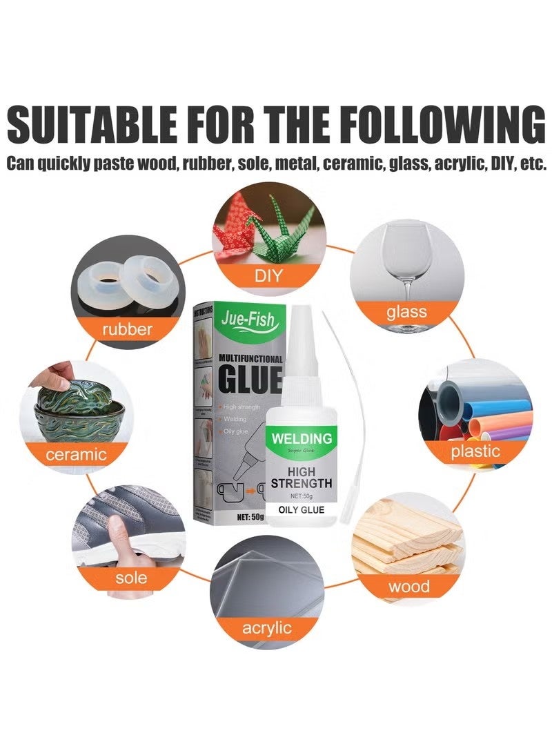 JUE FISH High-Strength Multifunctional Glue – Instant Bonding Adhesive for Metal, Plastic, Wood, Ceramics, and Leather | Long-Lasting Repairs with Strong Adhesion (50g) - Image 5
