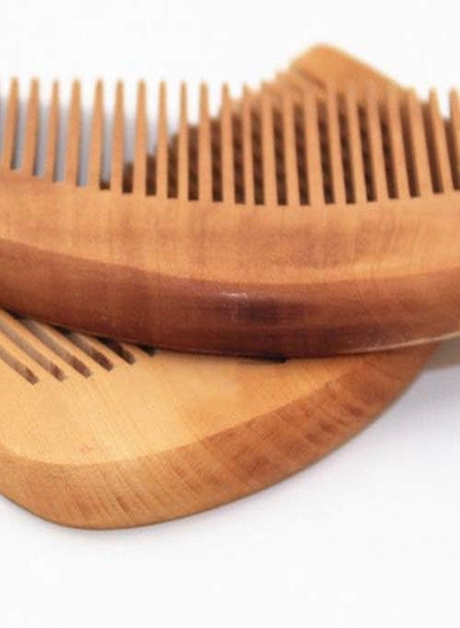 SquarezhenBo مشطان من خشب الخوخ الطبيعي ذو أسنان دقيقة، مضاد للكهرباء الساكنة، للعناية بالشعر، مصنوع يدويًا، هدية مثالية للنساء والرجال، أداة تدليك وفك تشابك الشعر، إكسسوارات للعناية بالشعر، أدوات وأجهزة تصفيف الشعر - Image 3