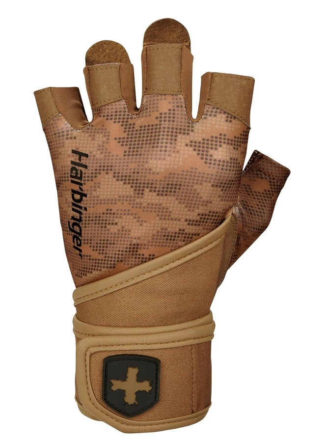هاربينجر قفازات تدريب هرب الفاخرة للملاكمة والفنون القتالية، تصميم خفيف الوزن ومتين، المقاس: L، اللون: بيج - Image 1